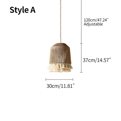 Antizer Boho Vintage Twine Fringe Pendant Light