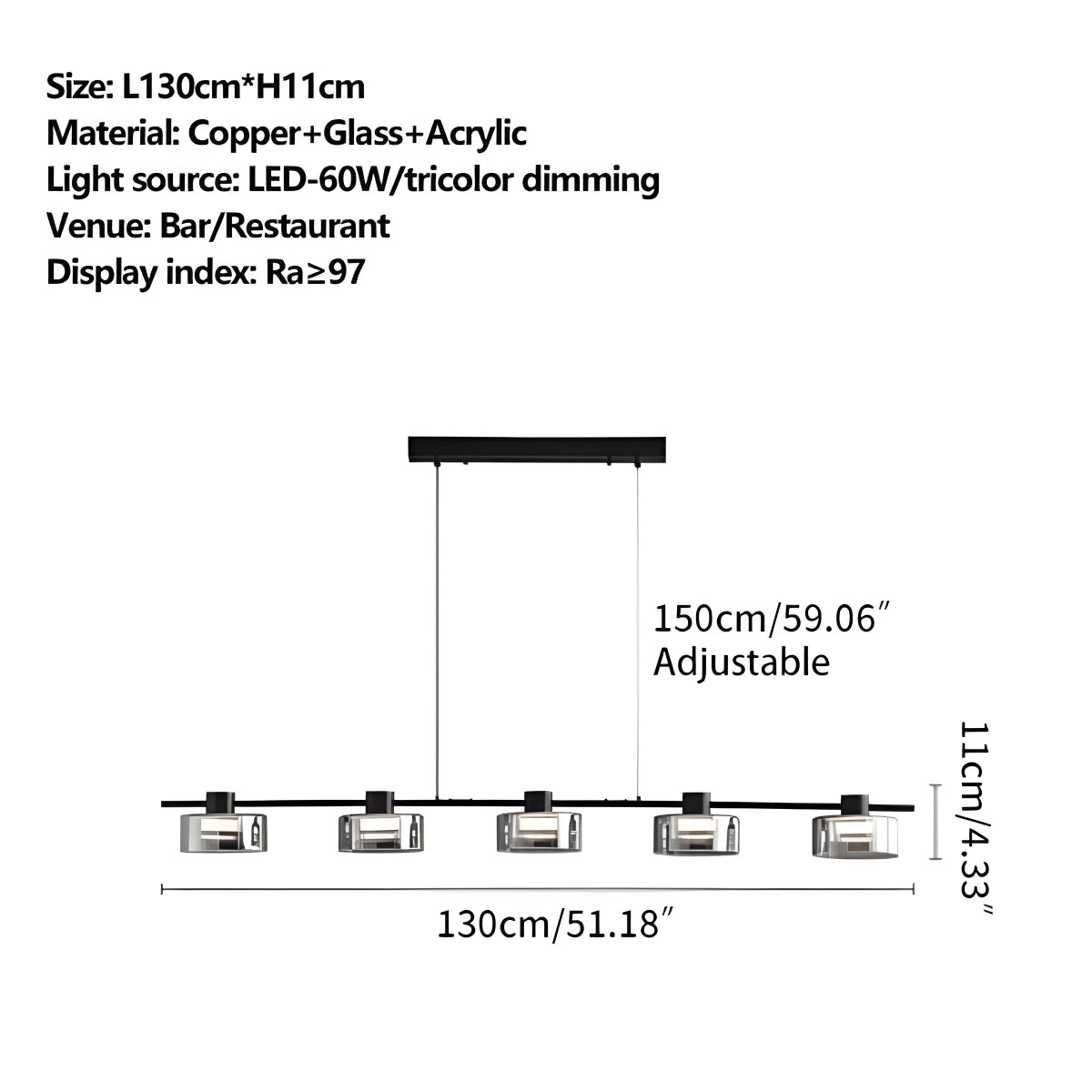 Antizer Light Luxury Creative Glass Chandelier