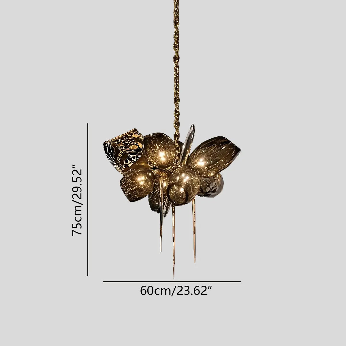 Antizer Kallisto Sculptural Glass Chandelier for Dining Room