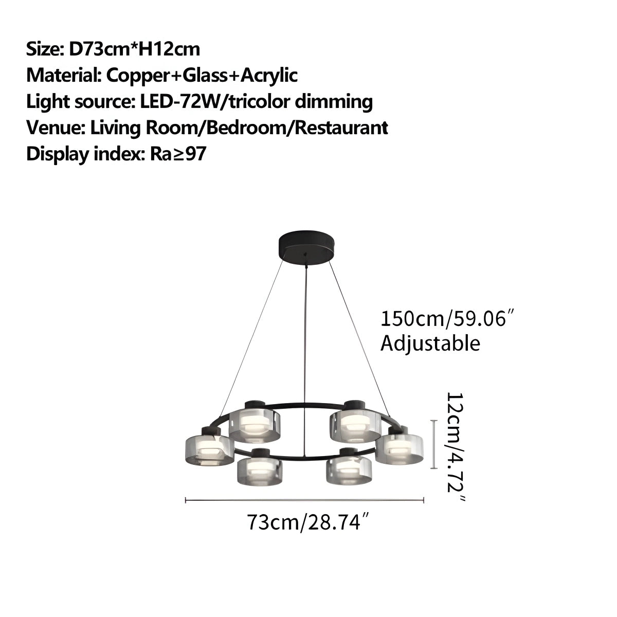 Antizer Light Luxury Creative Glass Chandelier