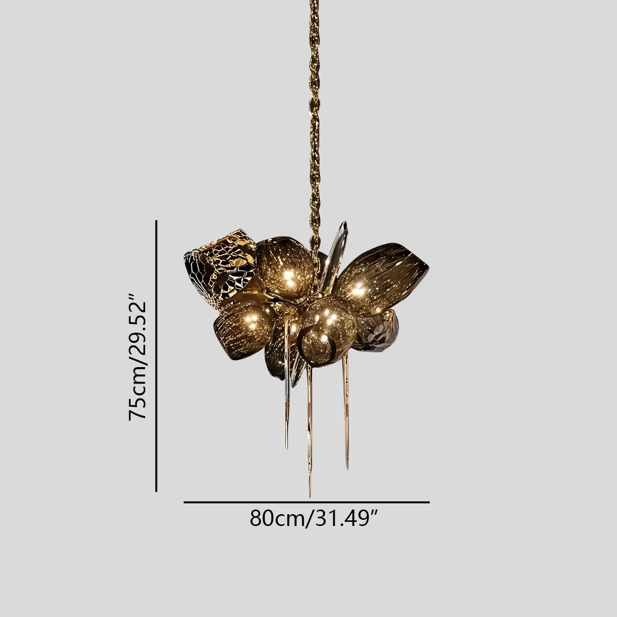 Antizer Kallisto Sculptural Glass Chandelier for Dining Room