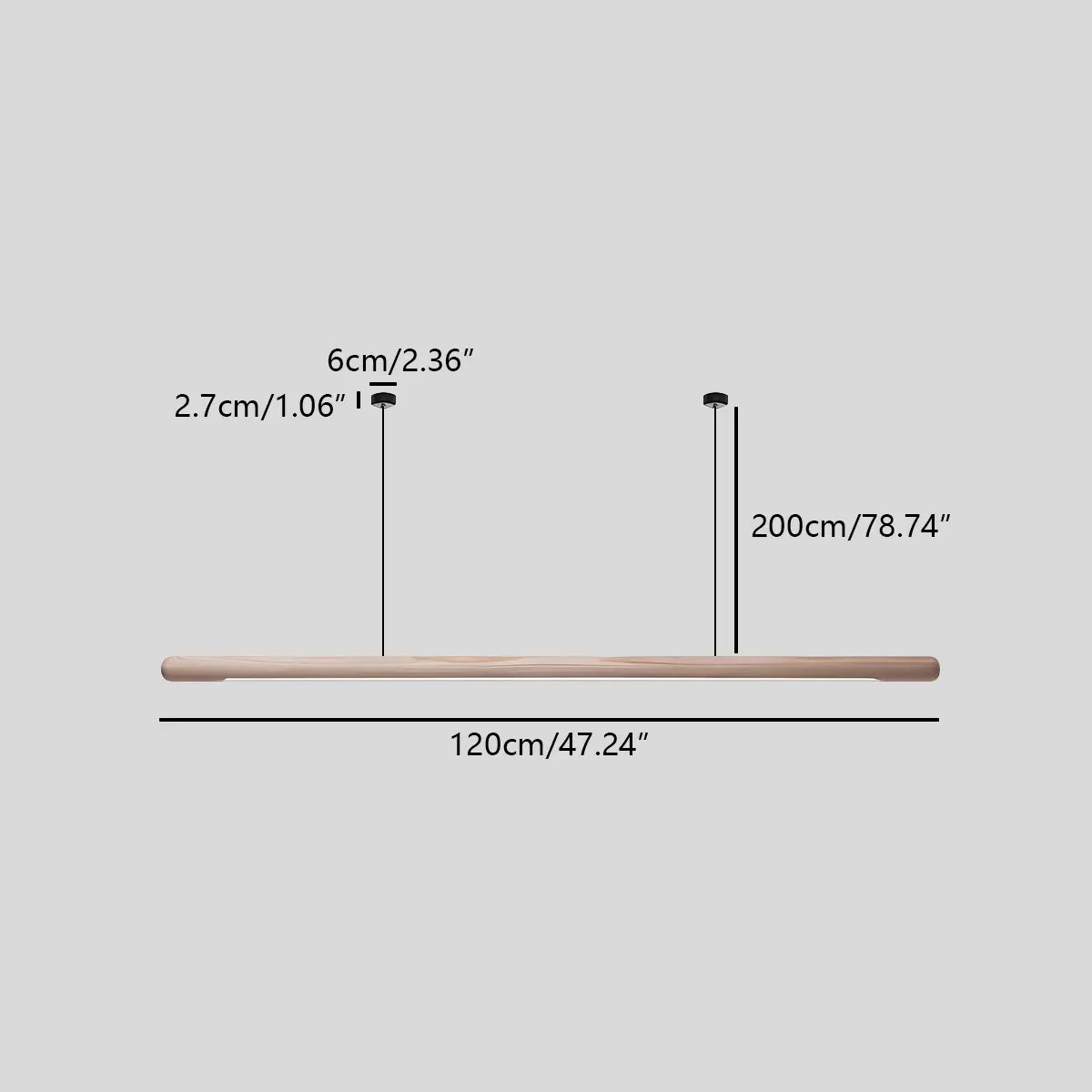 Antizer Svelte Wood Linear Pendant Light for Kitchen