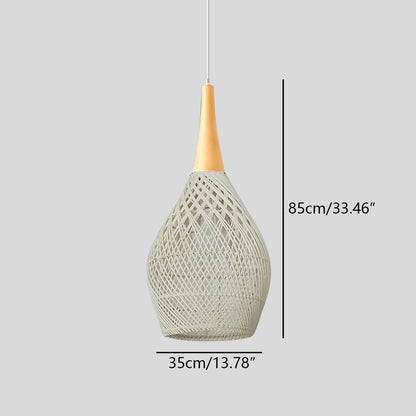 Antizer Rattan Lantern Pendant Light for Dining Room