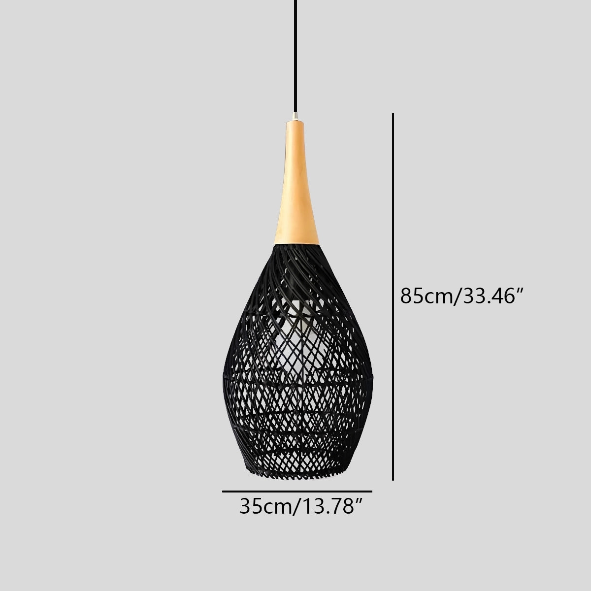 Antizer Rattan Lantern Pendant Light for Dining Room