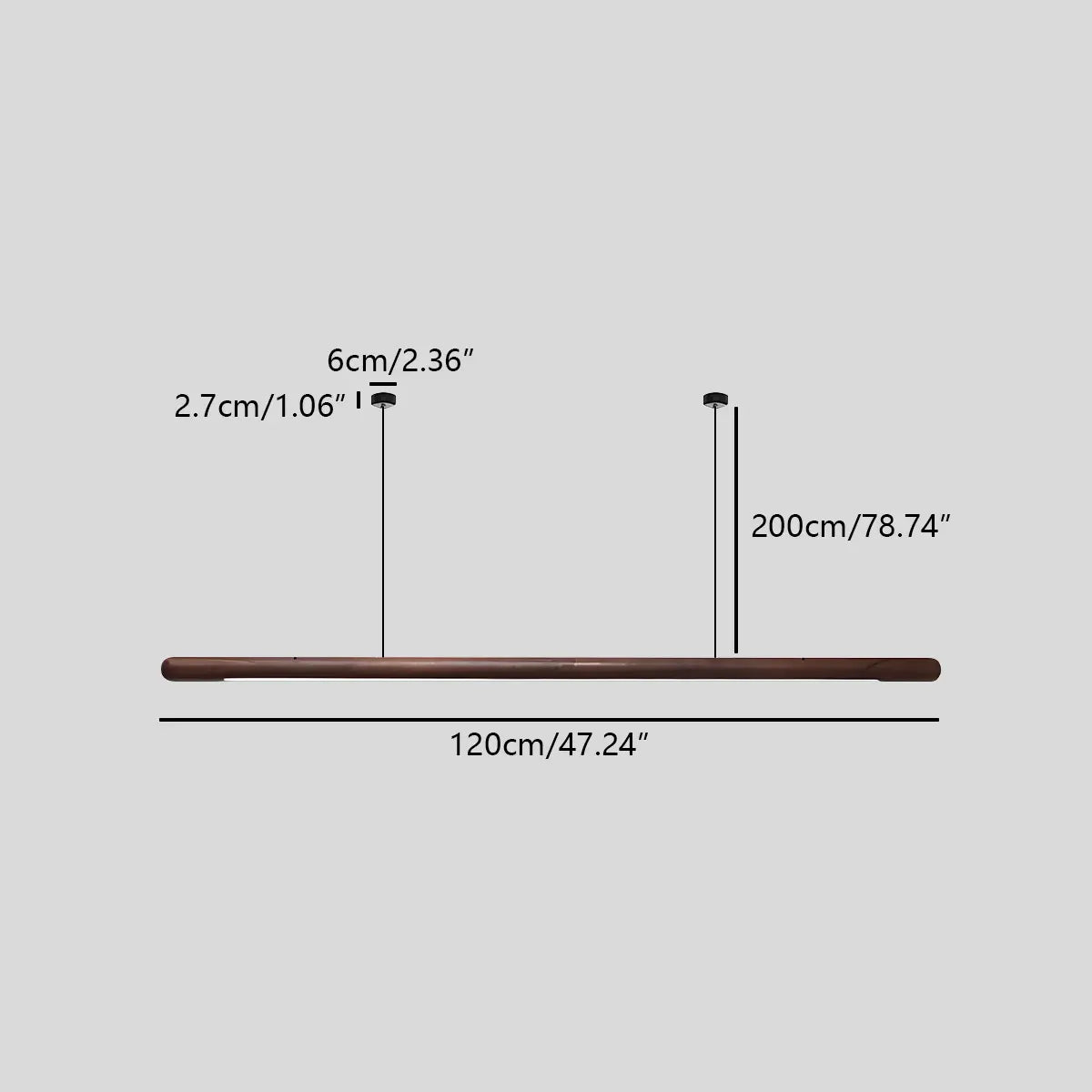 Antizer Svelte Wood Linear Pendant Light for Kitchen