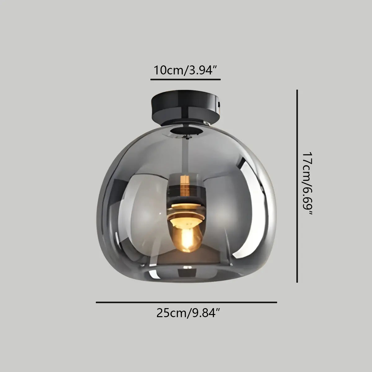 Antizer Vintage Glass Semi-Flush Ceiling Light for Entryway
