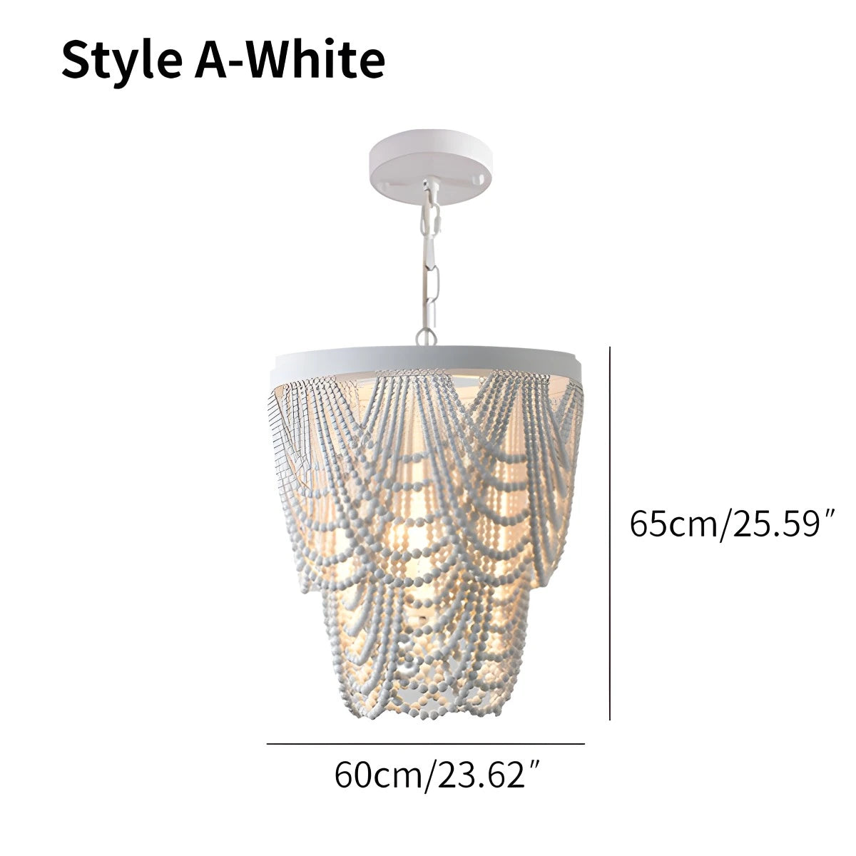 Antizer Retro Wooden Bead Chandelier