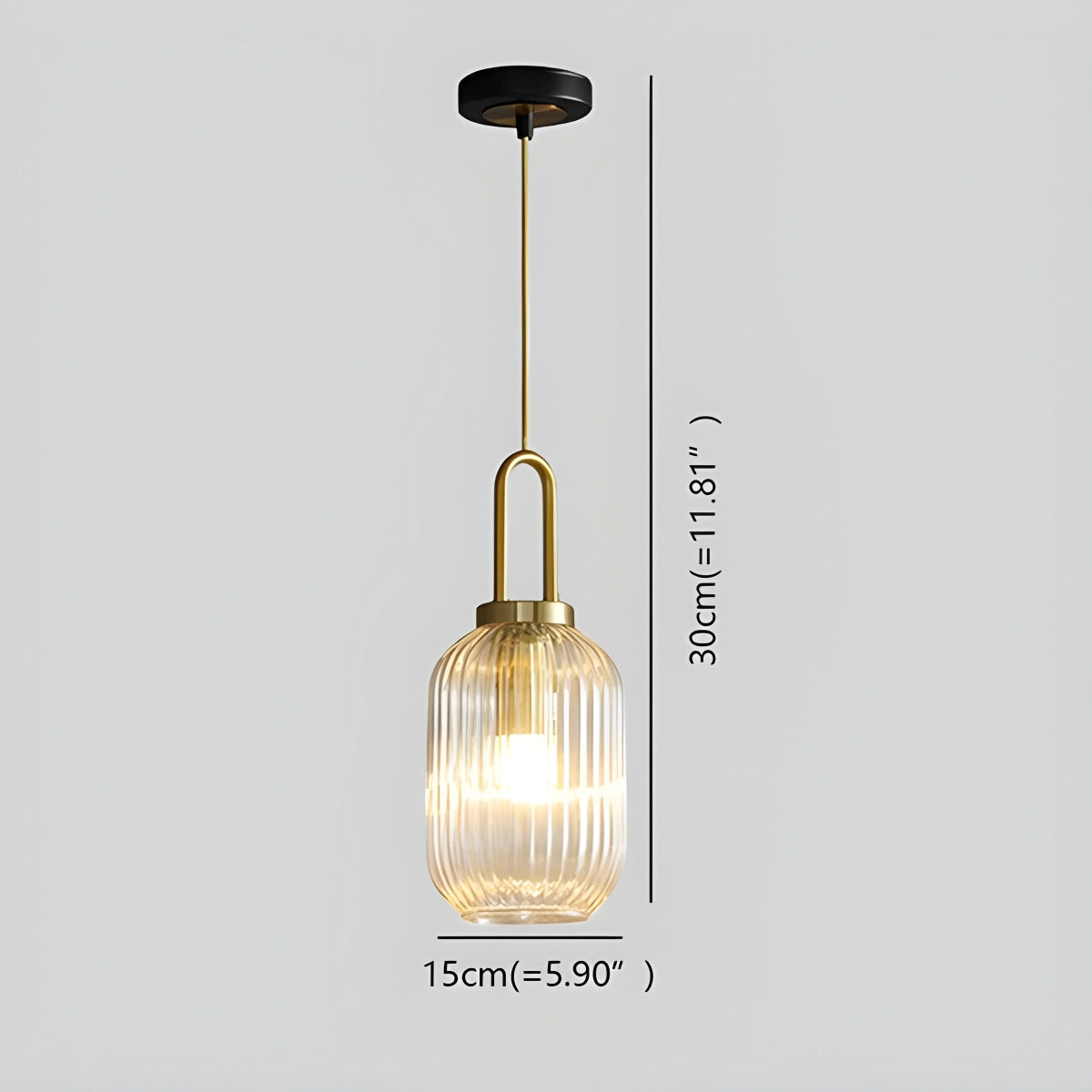 Antizer Modern Ribbed Clear Glass Pendant Light