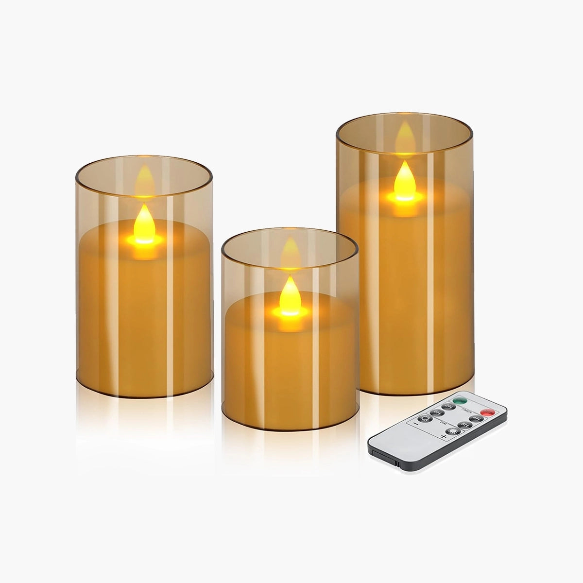 Antizer Acrylic Glass Pillar Flameless Candle 12 Pack × 6