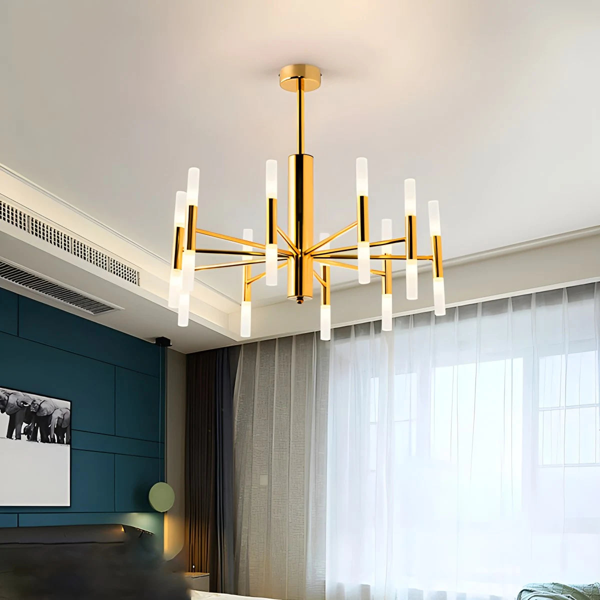 Antizer Adjustable Round Tube Chandelier