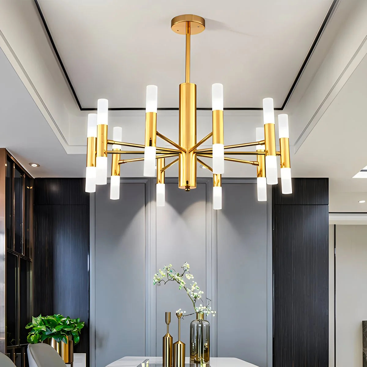 Antizer Adjustable Round Tube Chandelier