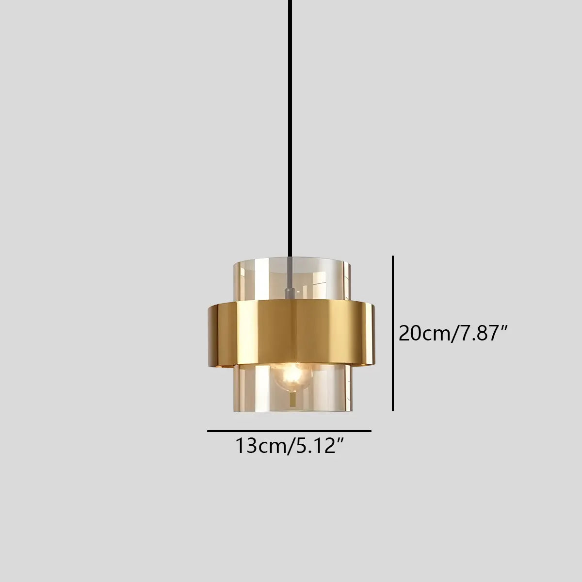 Antizer Azenor Cylindrical Glass Pendant Light for Bedroom