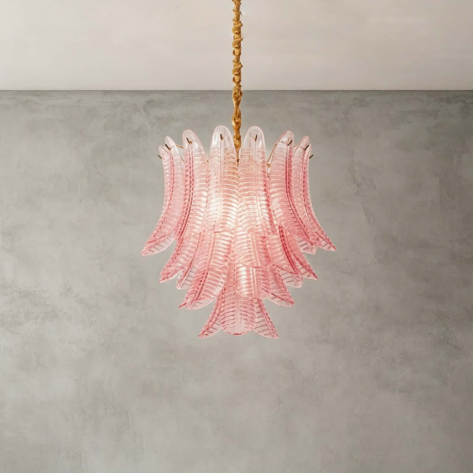 Amvella Chandelier | Pink Murano Glass Dining Room Light Fixture