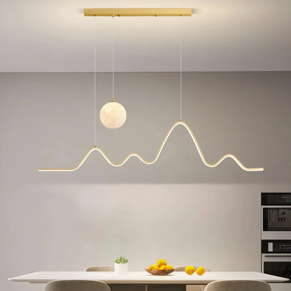 Antizer Louise Minimalist Wavy Pendant Light for Dining Room