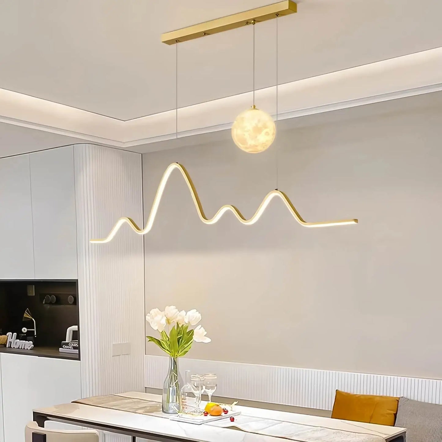 Antizer Louise Minimalist Wavy Pendant Light for Dining Room