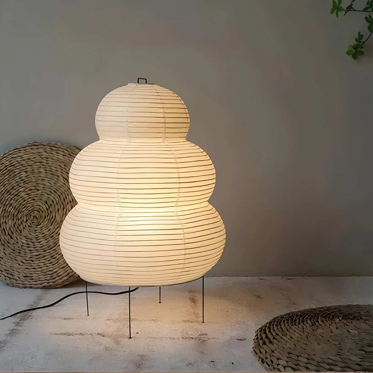 Antiizer Rice Paper Art Floor & Table Lamp