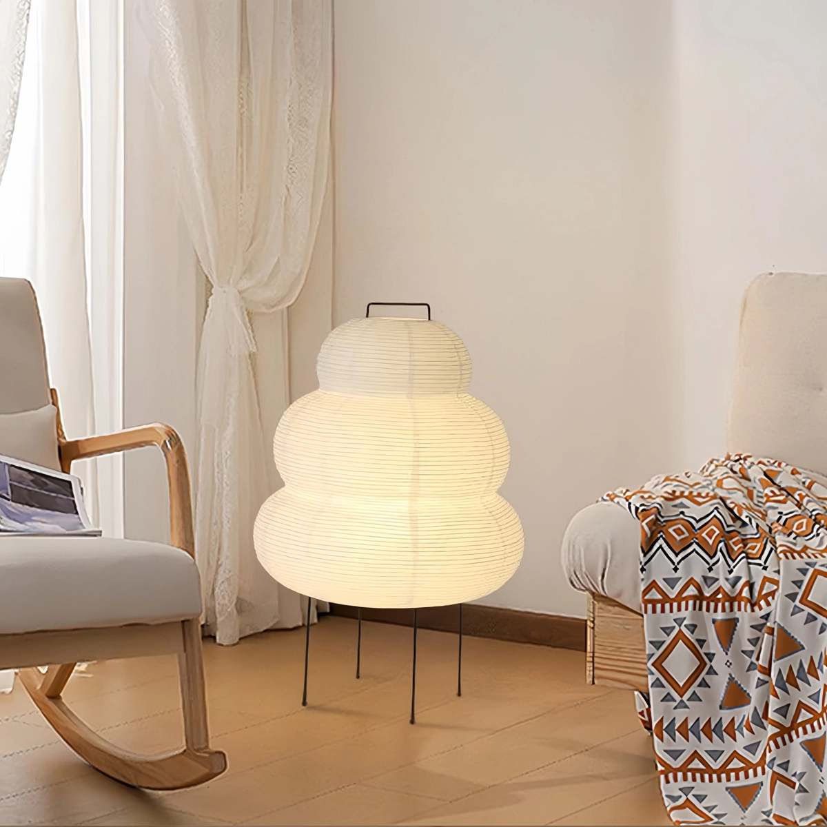 Antiizer Rice Paper Art Floor & Table Lamp