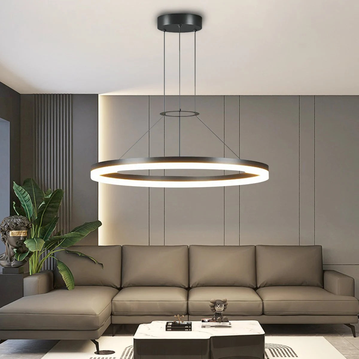 Antizer Circular Led Pendant Light for Living Room Kitchen