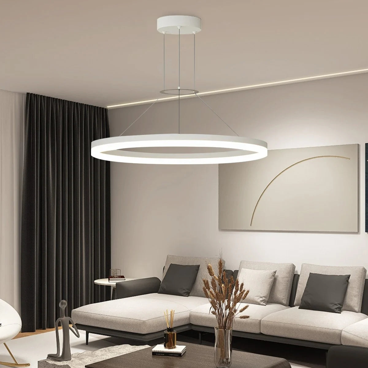 Antizer Circular Led Pendant Light for Living Room Kitchen