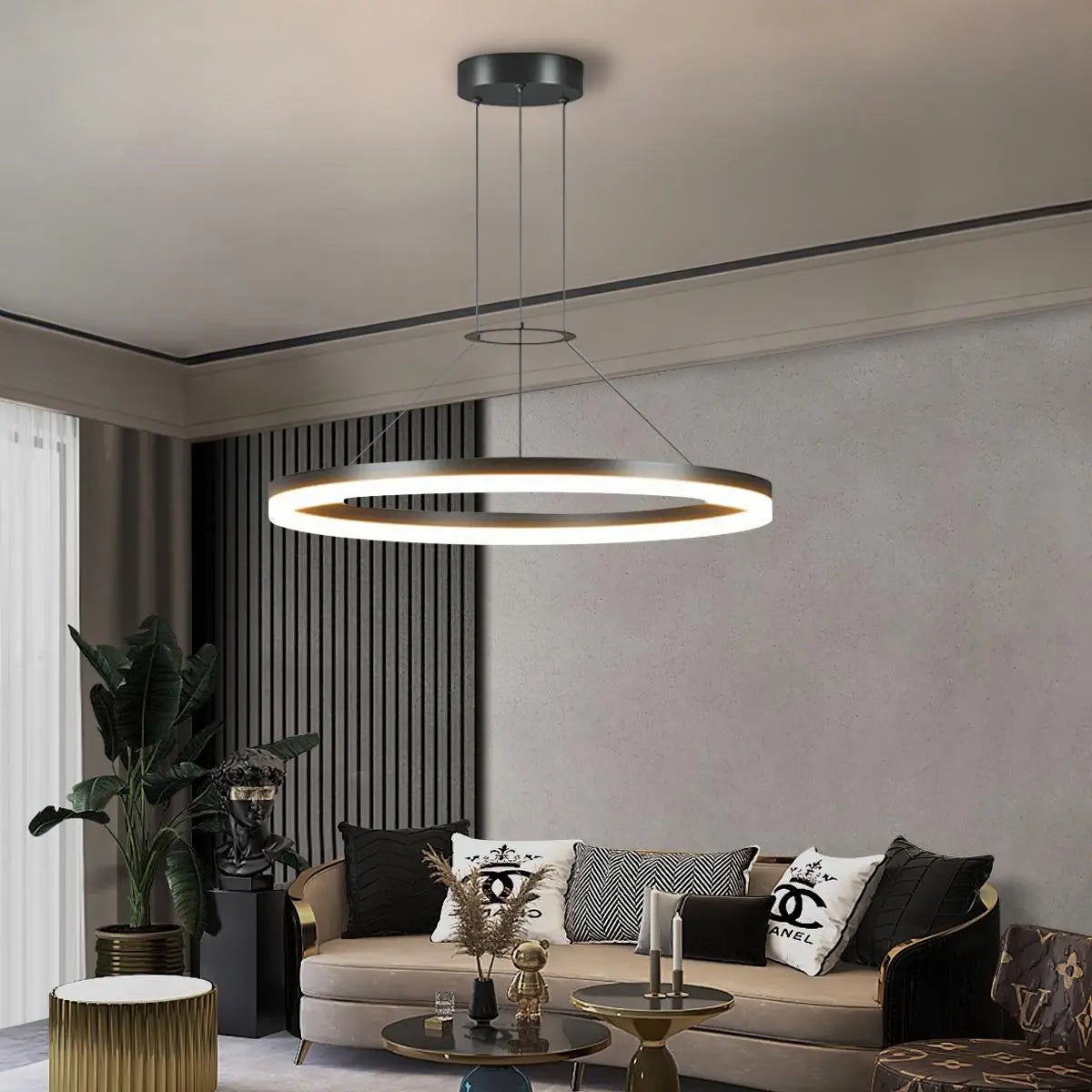 Antizer Circular Led Pendant Light for Living Room Kitchen