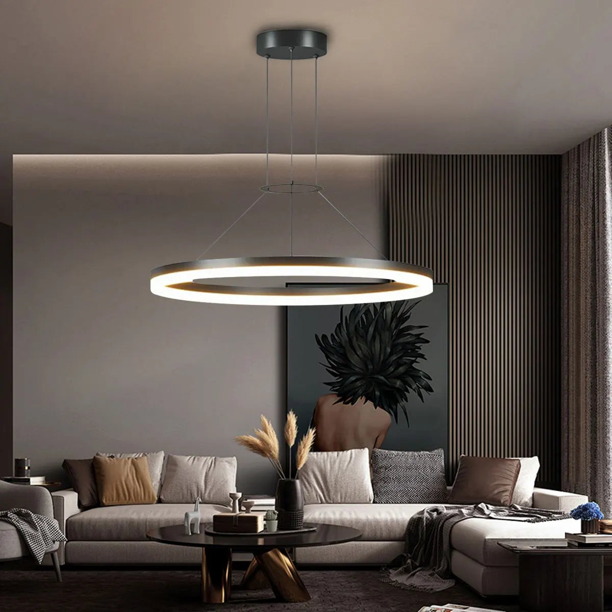 Antizer Circular Led Pendant Light for Living Room Kitchen