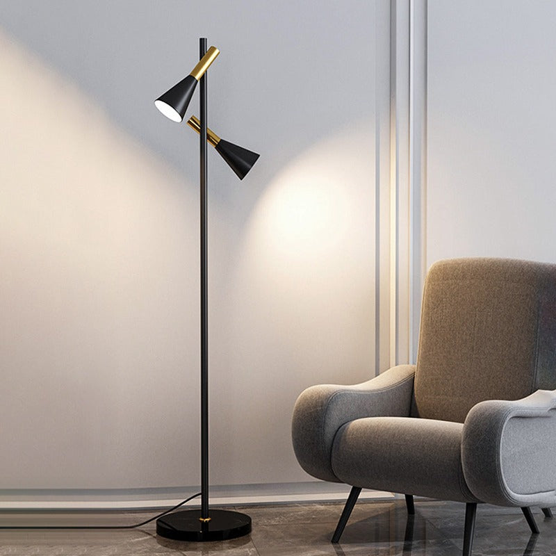 2-Bulb Adjustable Pole Floor Lamp