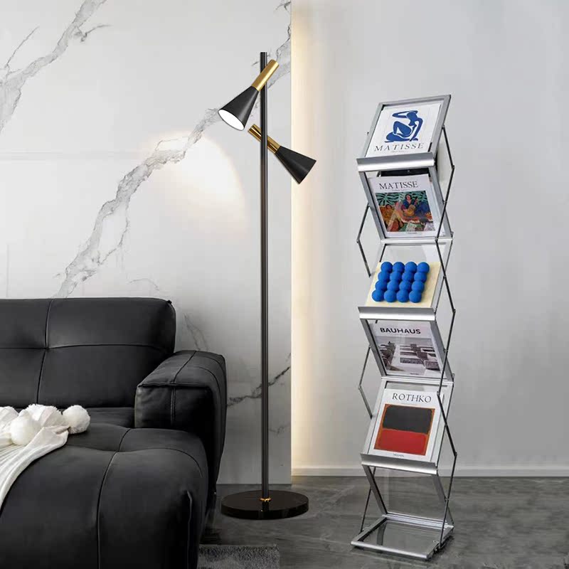 2-Bulb Adjustable Pole Floor Lamp