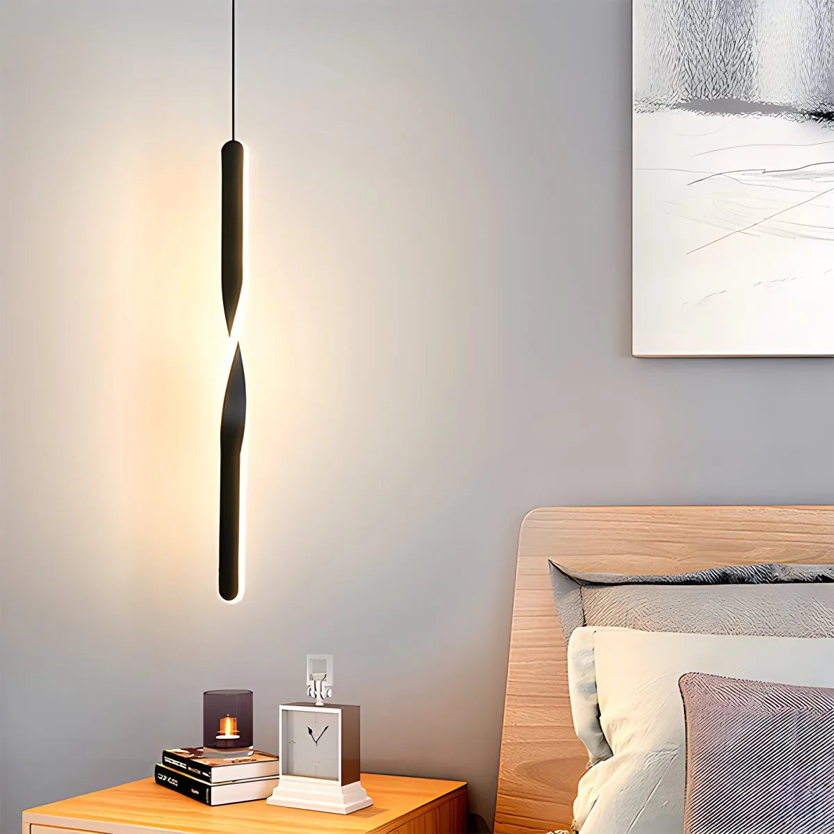 Antizer Modern LED Linear Pendant Light Bedside Lamp