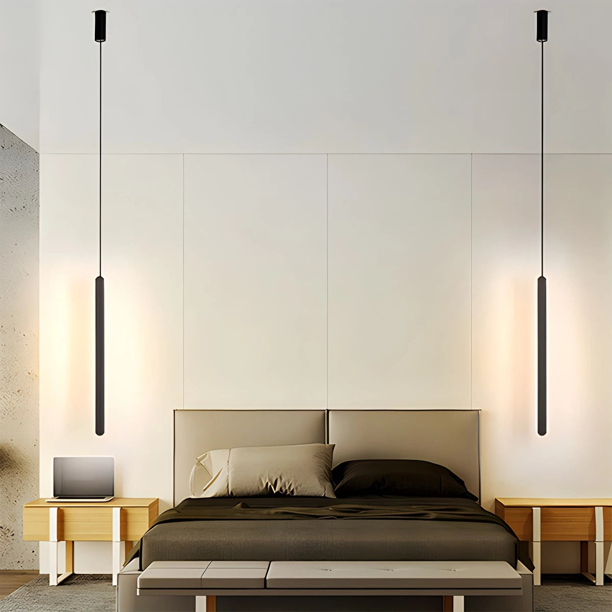 Antizer Modern LED Linear Pendant Light Bedside Lamp