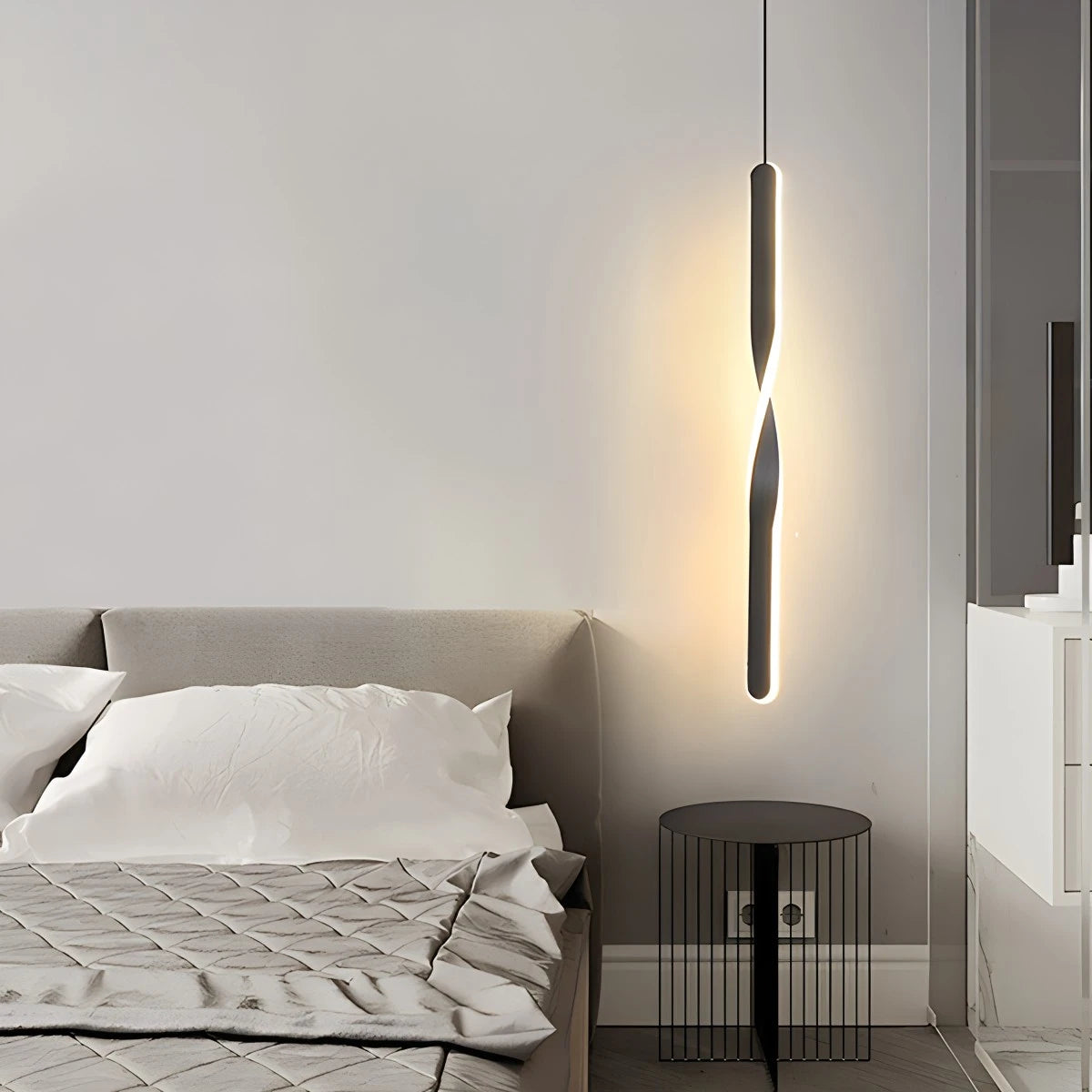 Antizer Modern LED Linear Pendant Light Bedside Lamp