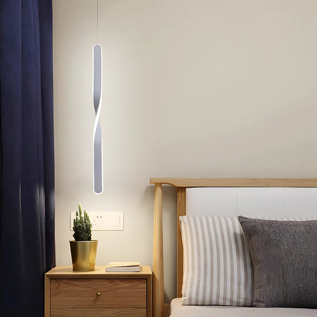 Antizer Modern LED Linear Pendant Light Bedside Lamp