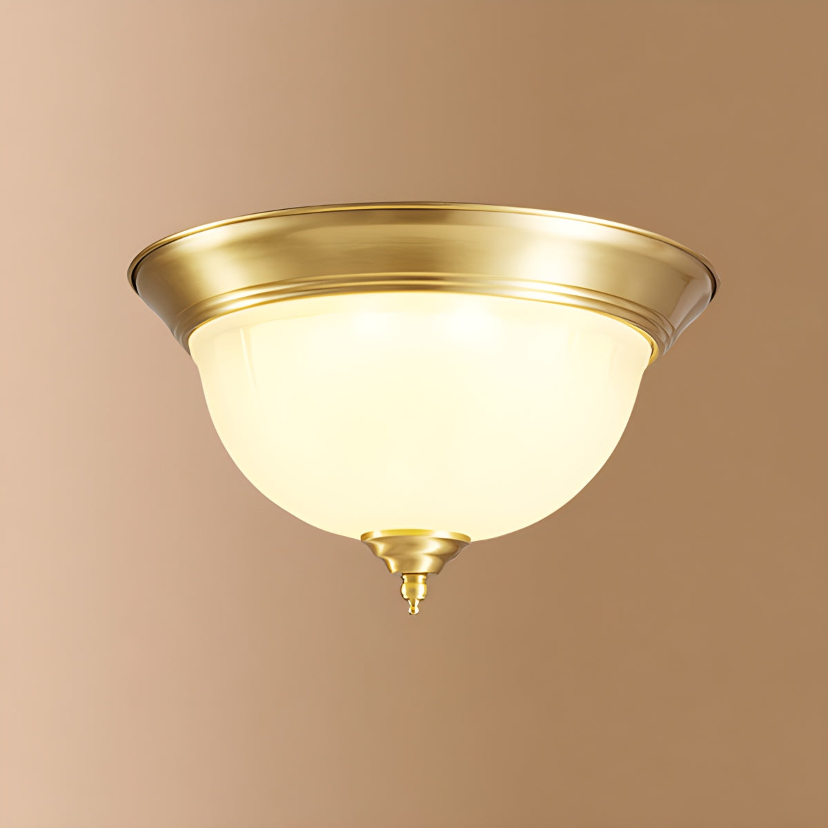 European Style Copper Glass Ceiling Lamp-D