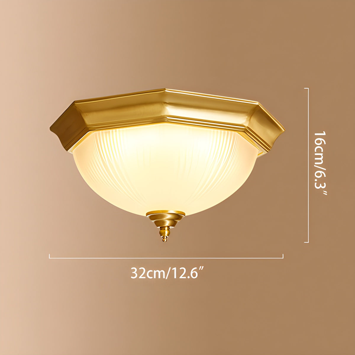 Antizer European Style Copper Glass Ceiling Lamp-D