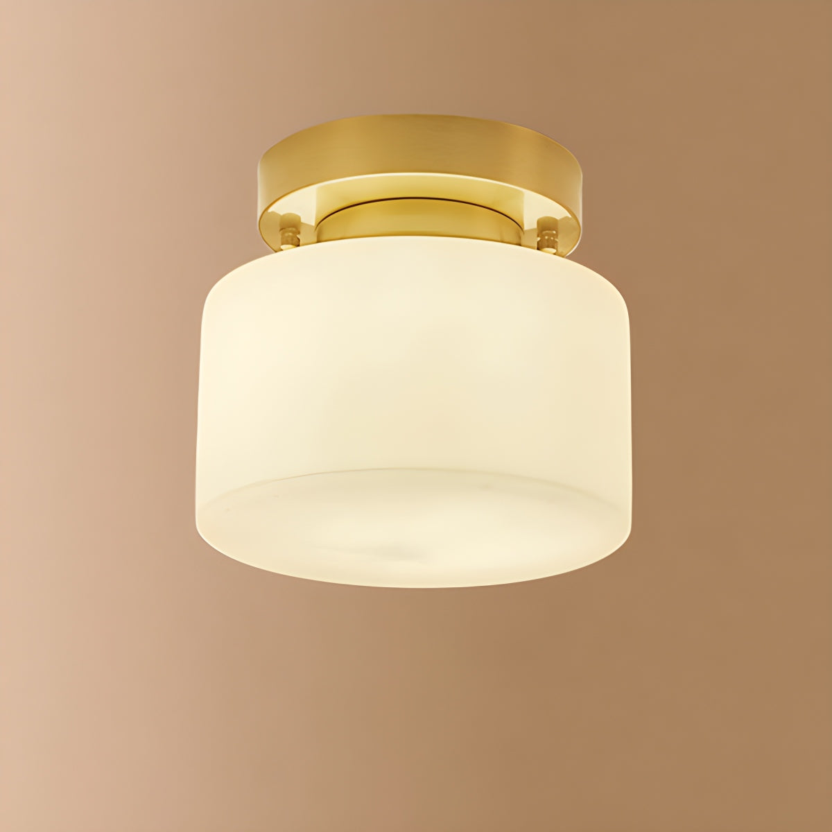 European Style Copper Glass Ceiling Lamp-D