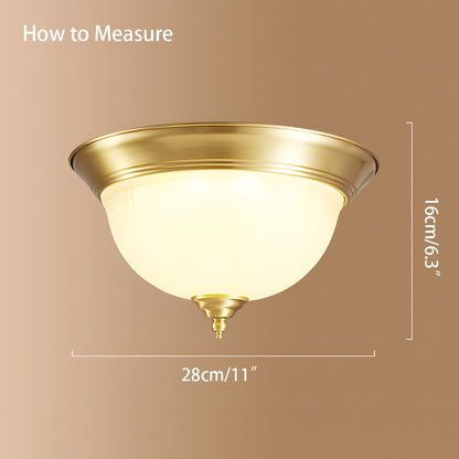 Antizer European Style Copper Glass Ceiling Lamp-D