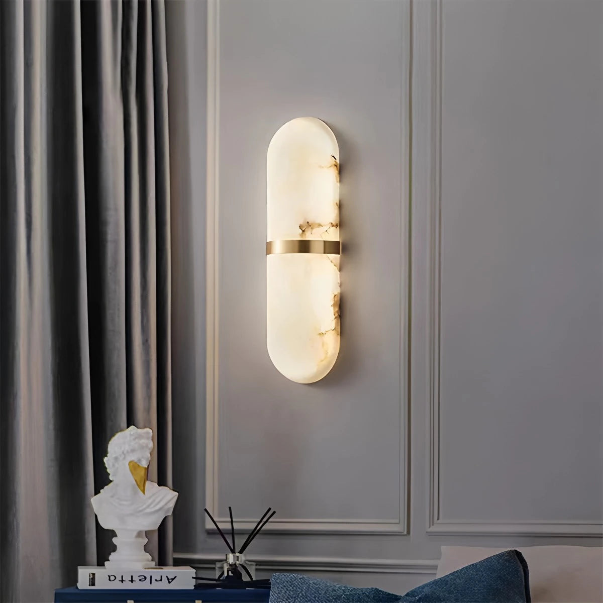 Antizer Melange Pill Form Spanish Alabaster Wall Sconce