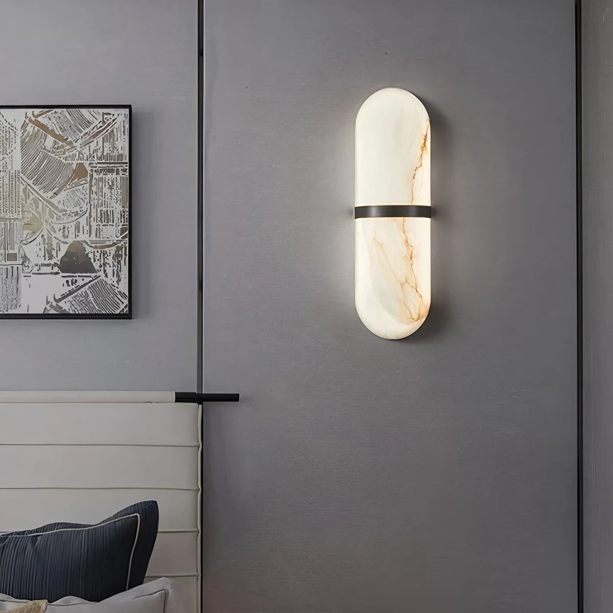 Antizer Melange Pill Form Spanish Alabaster Wall Sconce