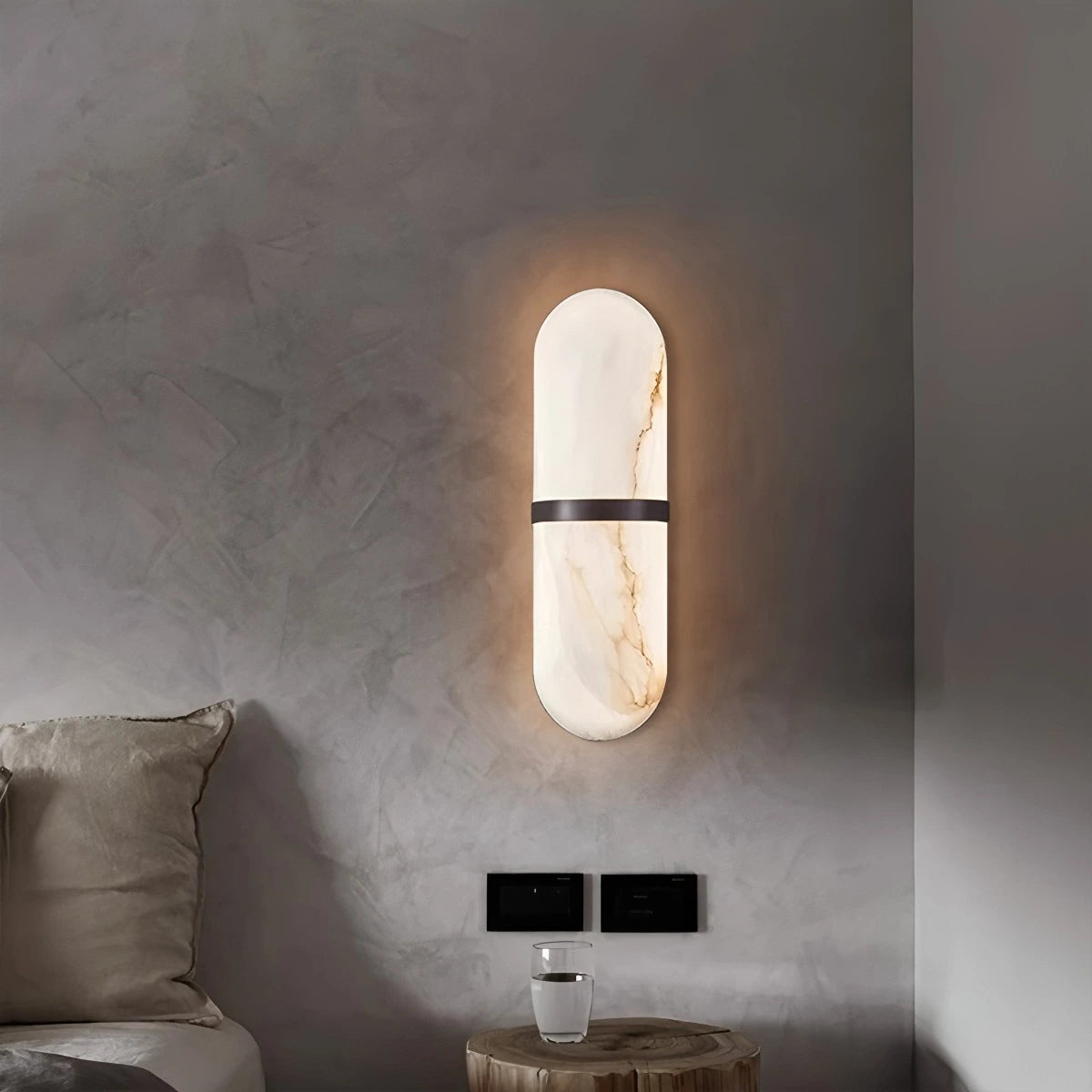 Antizer Melange Pill Form Spanish Alabaster Wall Sconce