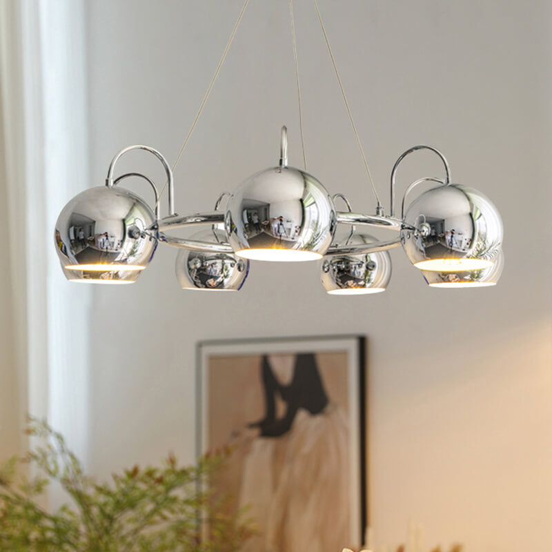 Bauhaus Style Antique Chrome  Chandelier