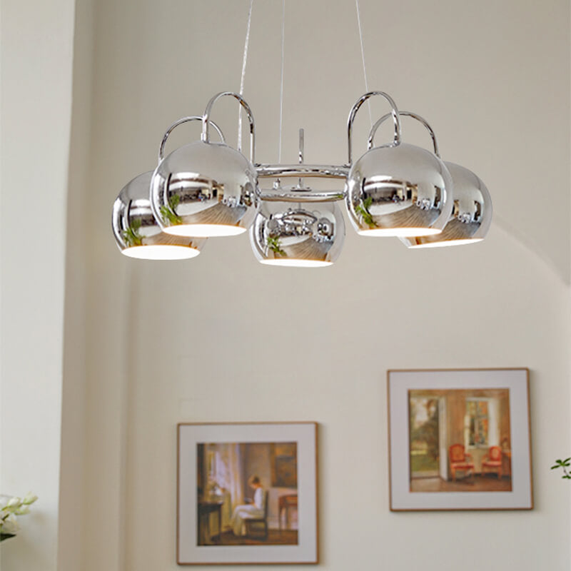 Bauhaus Style Antique Chrome  Chandelier