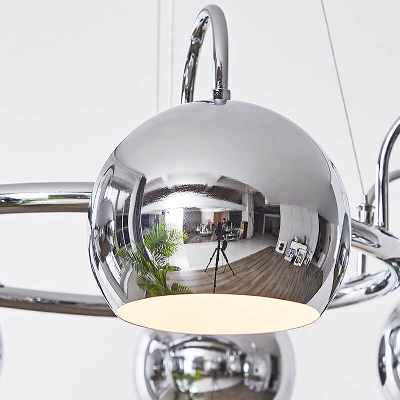 Bauhaus Style Antique Chrome  Chandelier