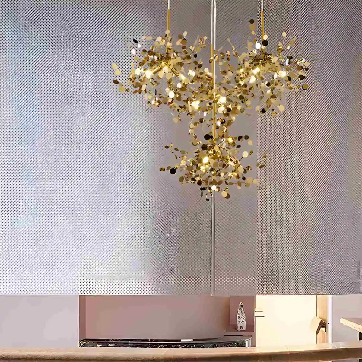 Antizer Argent/Gold Cloud Multi Pendant Chandelier