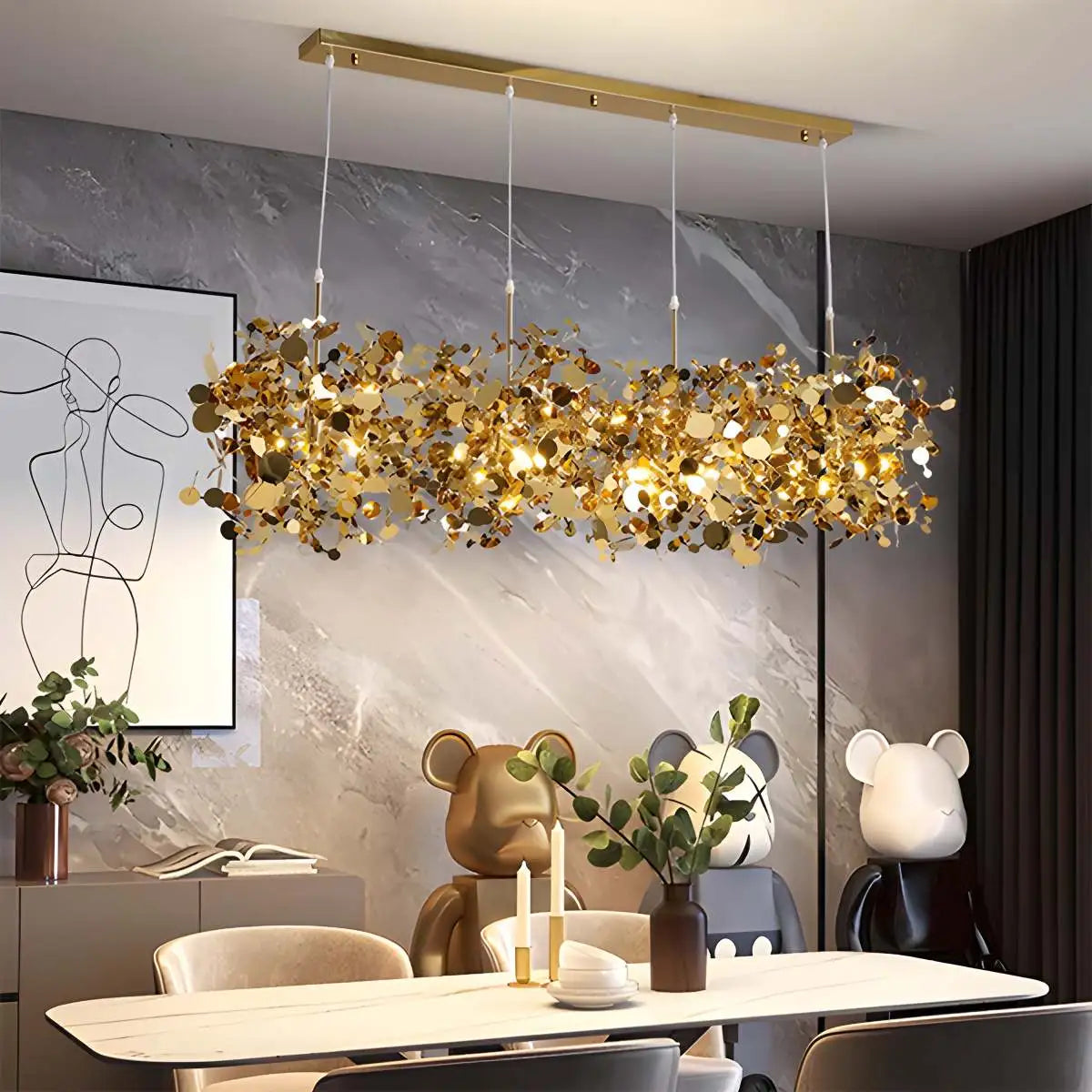 Antizer Argent/Gold Cloud Multi Pendant Chandelier