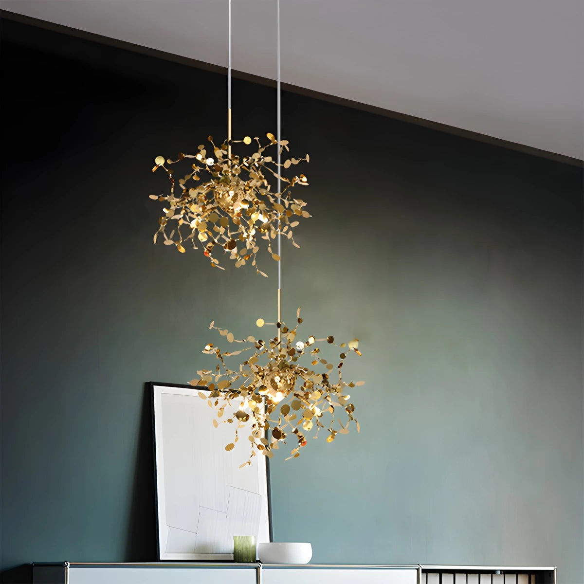 Antizer Argent/Gold Cloud Multi Pendant Chandelier