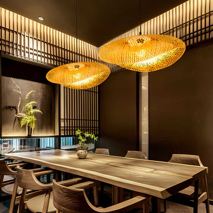 Antizer Bamboo Weaving Pendant Light for Dining Room