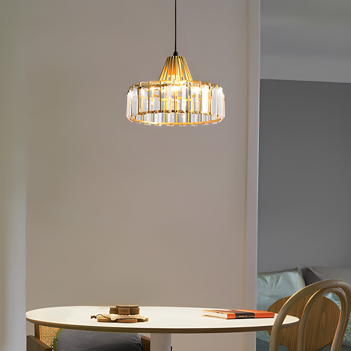 Iron Art Glass Pendant Lamp