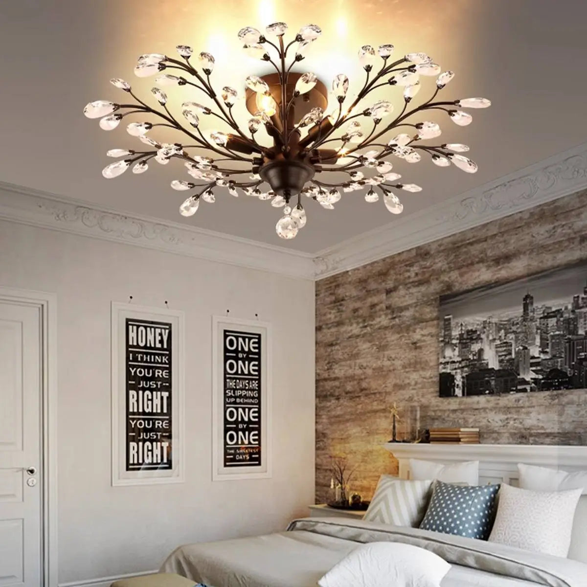 Antizer Branch Crystal Chandelier for Living Room