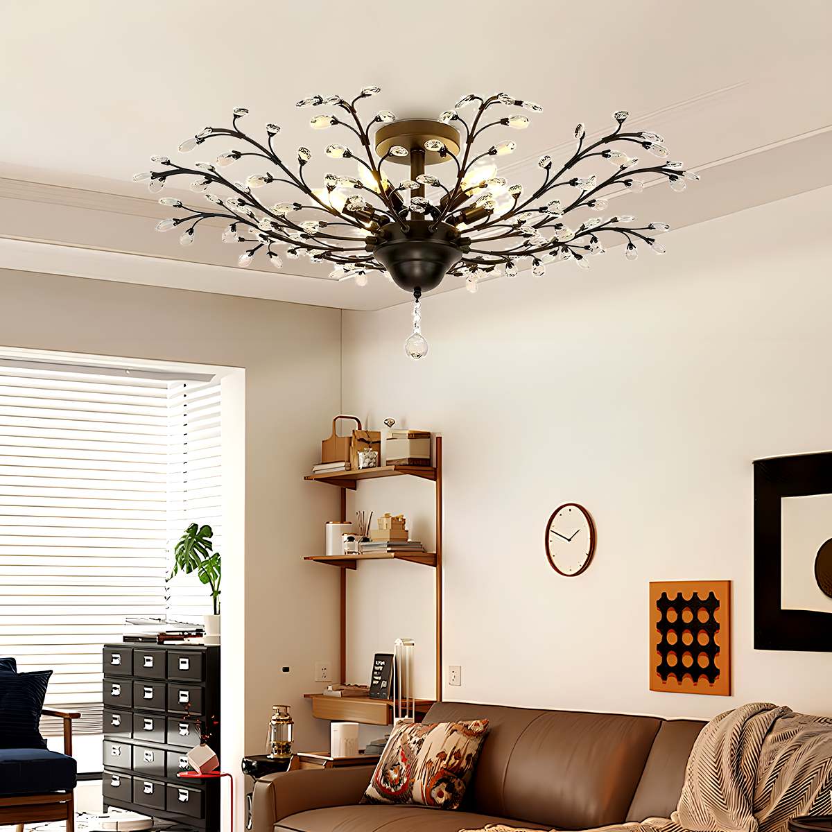 Antizer Branch Crystal Chandelier for Living Room