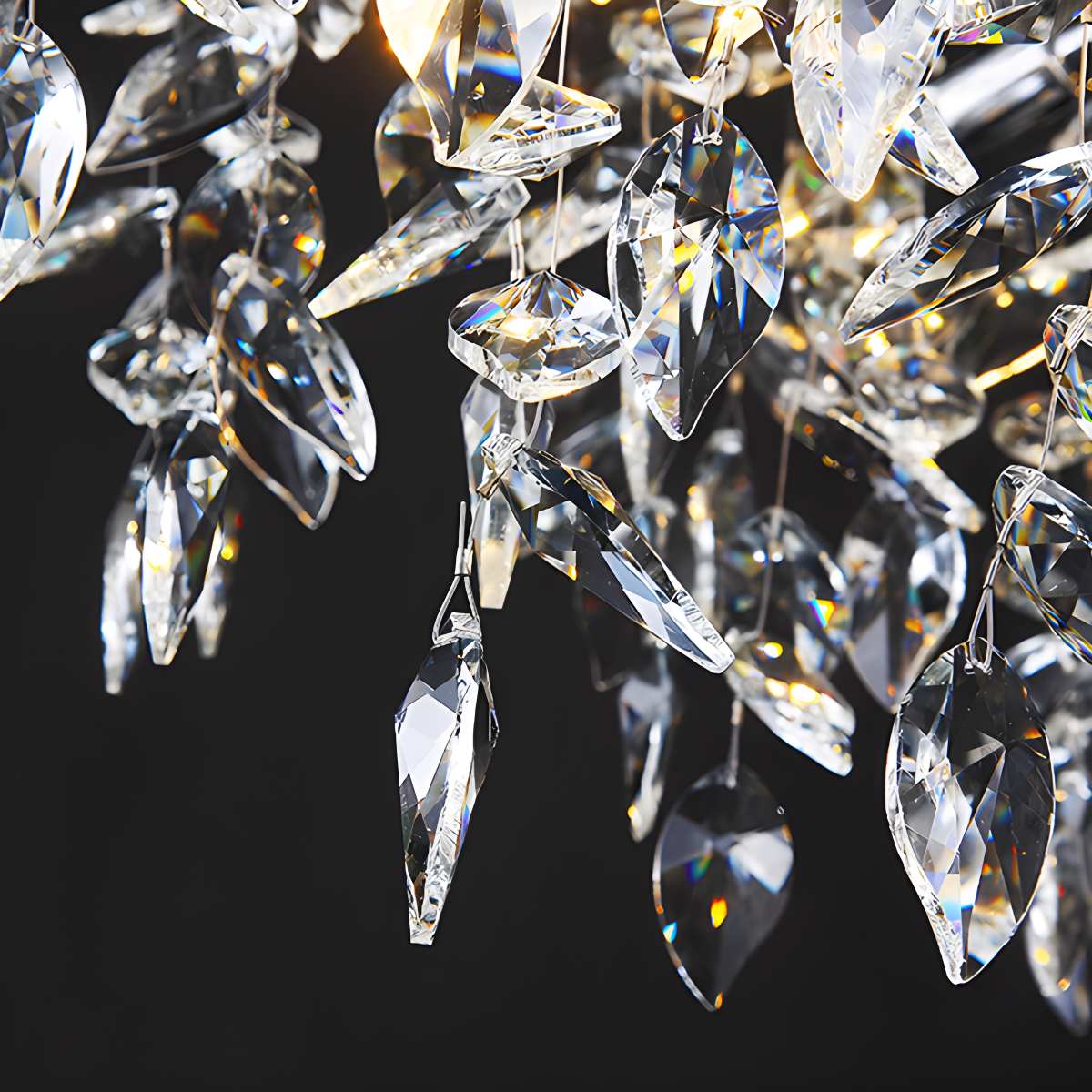 Antizer Leaf Crystal Chandelier for Living Room