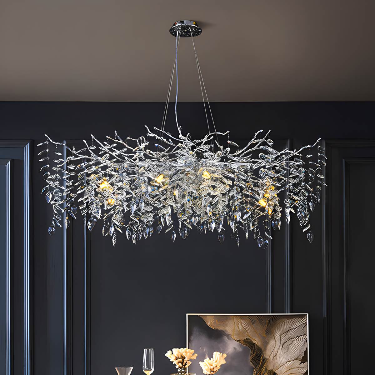 Leaf Crystal Chandelier